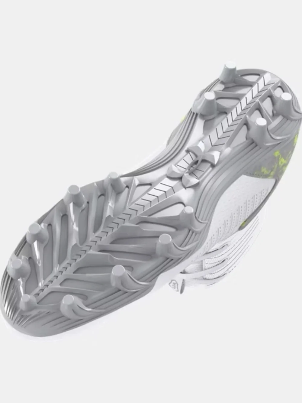 New youth 4.5 or 5 Under Armour highlight 2 MC white/green lacrosse cleats